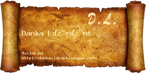 Danka Lóránt névjegykártya