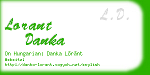 lorant danka business card